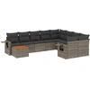 Image de vidaXL Ensemble de salon de jardin 10 pièces avec coussins Gris Poly Rattan
