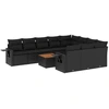 Image de vidaXL Ensemble de salon de jardin 11 pièces avec coussins noir poly rotin