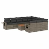 Image de vidaXL Ensemble de salon de jardin 11 pièces avec coussins Gris Poly rotin