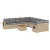 Image de vidaXL Ensemble de salon de jardin 11 pièces avec coussins Beige Poly Rattan