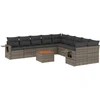Image de vidaXL Ensemble de salon de jardin 11 pièces avec coussins Gris Poly rotin