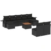 Image de vidaXL Ensemble de 10 canapés de jardin avec coussins noir poly rotin