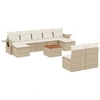 Image de vidaXL Ensemble de salon de jardin 10 pièces avec coussins Beige Poly Rattan