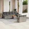 Image de vidaXL Ensemble de salon de jardin 10 pièces avec coussins Gris Poly Rattan