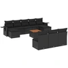 Image de vidaXL Ensemble de salon de jardin 11 pièces avec coussins noir poly rotin