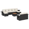 Image de vidaXL Ensemble de 10 canapés de jardin avec coussins noir poly rotin