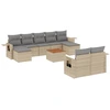 Image de vidaXL Ensemble de salon de jardin 10 pièces avec coussins Beige Poly Rattan