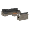 Image de vidaXL Ensemble de salon de jardin 10 pièces avec coussins Gris Poly Rattan