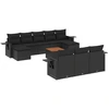 Image de vidaXL Ensemble de salon de jardin 11 pièces avec coussins noir poly rotin