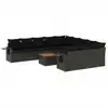 Image de vidaXL Ensemble de 12 canapés de jardin avec coussins noir poly rotin