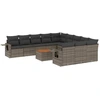 Image de vidaXL Ensemble de salon de jardin 12 pièces avec coussins Gris Poly rotin