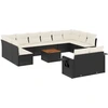 Image de vidaXL Ensemble de 13 canapés de jardin avec coussins noir poly rotin