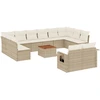 Image de vidaXL Ensemble de 13 canapés de jardin avec coussins Beige Poly Rattan