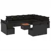 Image de vidaXL Ensemble de 13 canapés de jardin avec coussins noir poly rotin