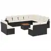 Image de vidaXL Ensemble de 13 canapés de jardin avec coussins noir poly rotin