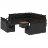 Image de vidaXL Ensemble de 12 canapés de jardin avec coussins noir poly rotin