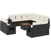 Image de vidaXL Ensemble de 12 canapés de jardin avec coussins noir poly rotin