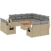 Image de vidaXL Ensemble de 12 canapés de jardin avec coussins Beige Poly Rattan