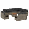 Image de vidaXL Ensemble de 13 canapés de jardin avec coussins Gris Poly Rattan