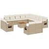 Image de vidaXL Ensemble de salon de jardin 14 pièces avec coussins Beige Poly Rattan