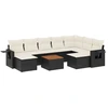 Image de vidaXL Ensemble de 10 canapés de jardin avec coussins noir poly rotin