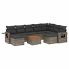 Image de vidaXL Ensemble de salon de jardin 10 pièces avec coussins Gris Poly Rattan