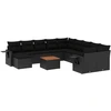 Image de vidaXL Ensemble de 12 canapés de jardin avec coussins noir poly rotin
