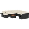 Image de vidaXL Ensemble de 12 canapés de jardin avec coussins noir poly rotin