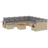 Image de vidaXL Ensemble de 12 canapés de jardin avec coussins Beige Poly Rattan