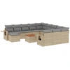 Image de vidaXL Ensemble de 13 canapés de jardin avec coussins Beige Poly Rattan