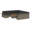 Image de vidaXL Ensemble de 13 canapés de jardin avec coussins Gris Poly Rattan