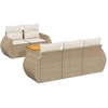Image de vidaXL Ensemble de salon de jardin 6 pièces avec coussins Beige Poly Rattan