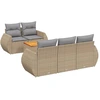 Image de vidaXL Ensemble de salon de jardin 6 pièces avec coussins Beige Poly Rattan