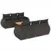 Image de vidaXL Ensemble de salon de jardin 7 pièces avec coussins noir poly rotin