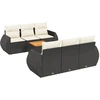 Image de vidaXL Ensemble de salon de jardin 7 pièces avec coussins noir poly rotin
