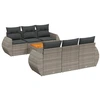 Image de vidaXL Ensemble de salon de jardin 7 pièces avec coussins Gris Poly rotin