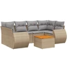 Image de vidaXL Ensemble de salon de jardin 7 pièces avec coussins Beige Poly Rattan