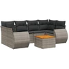 Image de vidaXL Ensemble de salon de jardin 7 pièces avec coussins Gris Poly rotin