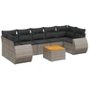 Image de vidaXL Ensemble de jardin canapé 8 pièces avec coussins Gris Poly rotin