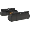 Image de vidaXL Ensemble de salon de jardin 9 pièces avec coussins noir poly rotin