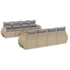Image de vidaXL Ensemble de salon de jardin 9 pièces avec coussins beige Poly rotin