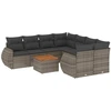 Image de vidaXL Ensemble de salon de jardin 9 pièces avec coussins Gris Poly rotin