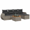 Image de vidaXL Ensemble de salon de jardin 6 pièces avec coussins Gris Poly rotin