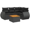 Image de vidaXL Ensemble de salon de jardin 5 pièces avec coussins noir poly rotin