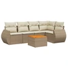 Image de vidaXL Ensemble de salon de jardin 6 pièces avec coussins Beige Poly Rattan