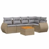 Image de vidaXL Ensemble de salon de jardin 6 pièces avec coussins Beige Poly Rattan