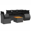 Image de vidaXL Ensemble de salon de jardin 6 pièces avec coussins noir poly rotin