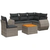 Image de vidaXL Ensemble de salon de jardin 6 pièces avec coussins Gris Poly rotin