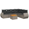 Image de vidaXL Ensemble de salon de jardin 7 pièces avec coussins Gris Poly rotin