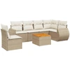 Image de vidaXL Ensemble de salon de jardin 7 pièces avec coussins Beige Poly Rattan